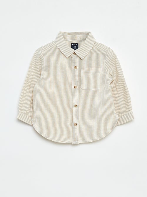 Camisa de rayas de chambray - Kiabi