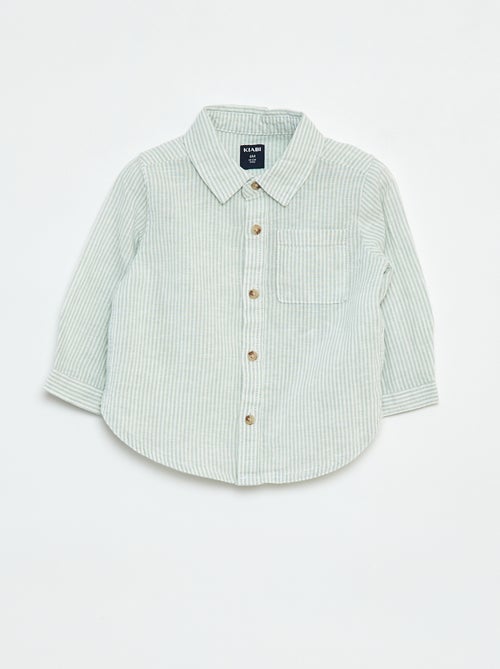 Camisa de rayas de chambray - Kiabi