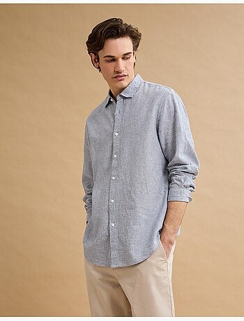 Camisa de rayas de lino, MO Fashion