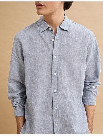 Camisa de rayas de lino, MO Fashion