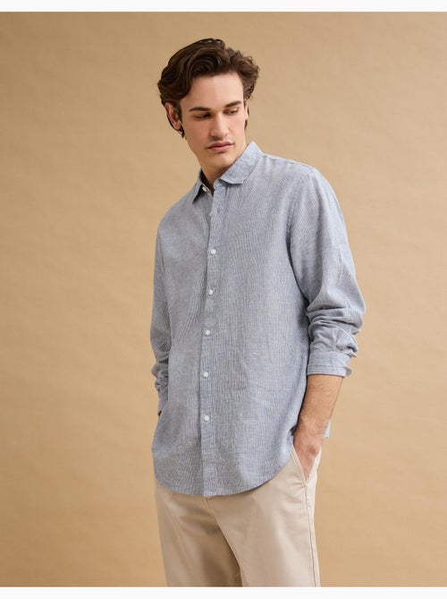 Camisa de rayas de lino, MO Fashion - Kiabi