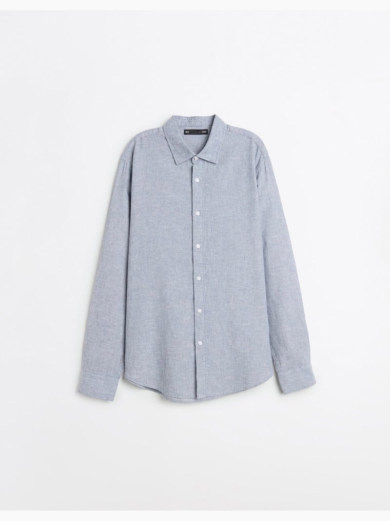 Camisa de rayas de lino, MO Fashion Azul - Kiabi