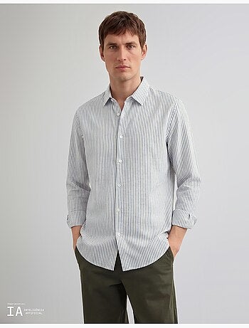 Camisa de rayas de lino, MO Fashion