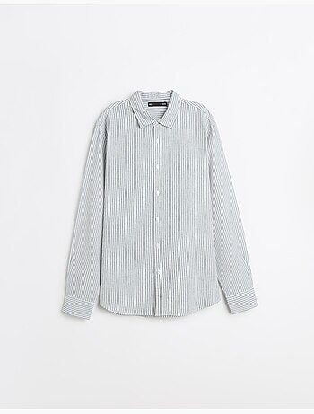 Camisa de rayas de lino, MO Fashion