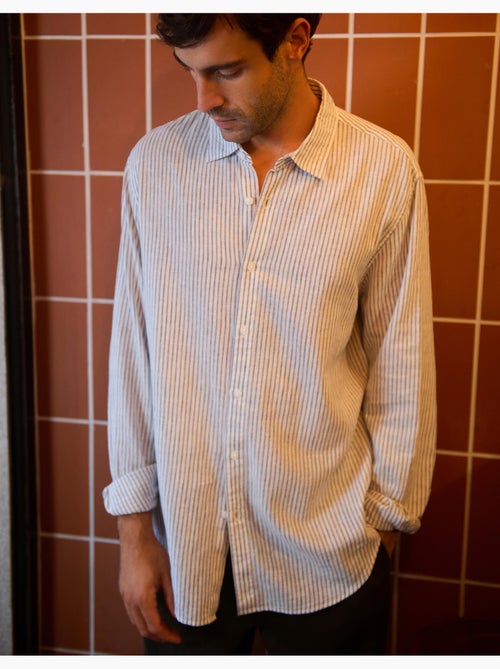 Camisa de rayas de lino, MO Fashion - Kiabi Camisa de rayas de lino, MO Fashion - Kiabi