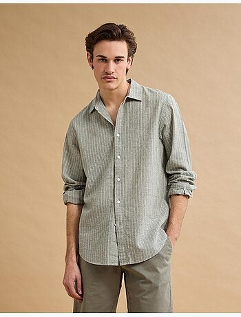 Camisa de rayas de lino, MO Fashion