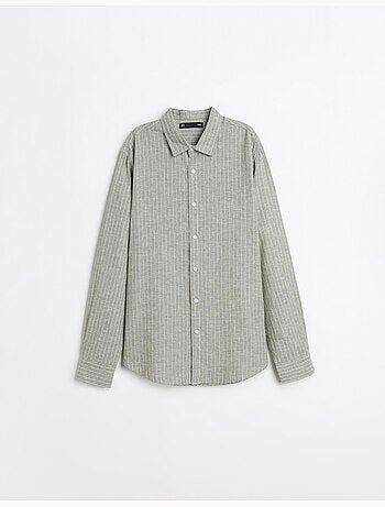 Camisa de rayas de lino, MO Fashion