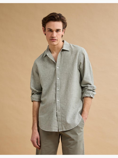 Camisa de rayas de lino, MO Fashion - Kiabi