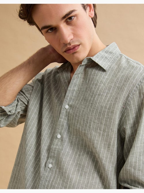 Camisa de rayas de lino, MO Fashion - Kiabi
