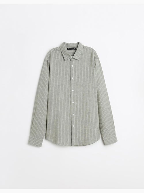 Camisa de rayas de lino, MO Fashion - Kiabi