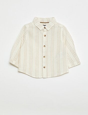 Camisa de rayas de lino y algodón