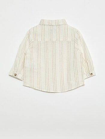 Camisa de rayas de lino y algodón