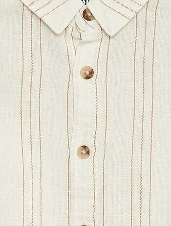 Camisa de rayas de lino y algodón