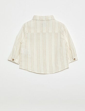 Camisa de rayas de lino y algodón