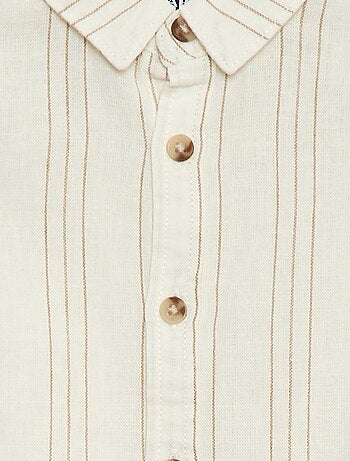 Camisa de rayas de lino y algodón