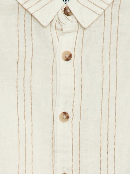 Camisa de rayas de lino y algodón - Kiabi