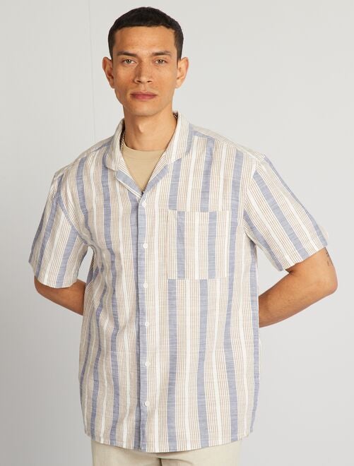 Camisa de rayas de manga corta - Kiabi