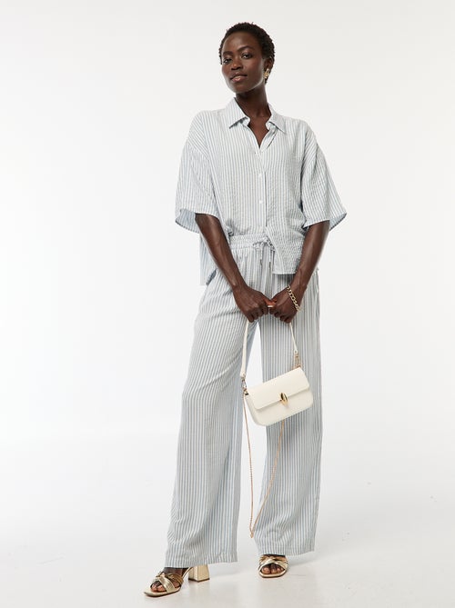 Camisa de rayas de manga corta - Kiabi