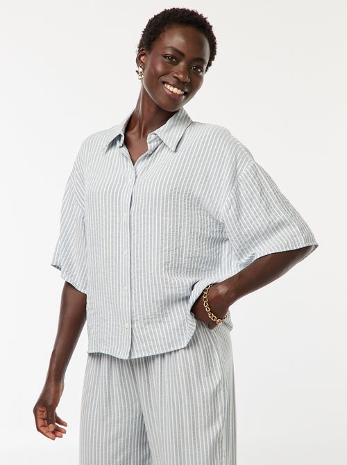 Camisa de rayas de manga corta - Kiabi