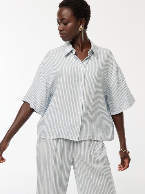 Camisa de rayas de manga corta - Kiabi