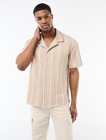 Camisa de rayas de manga corta