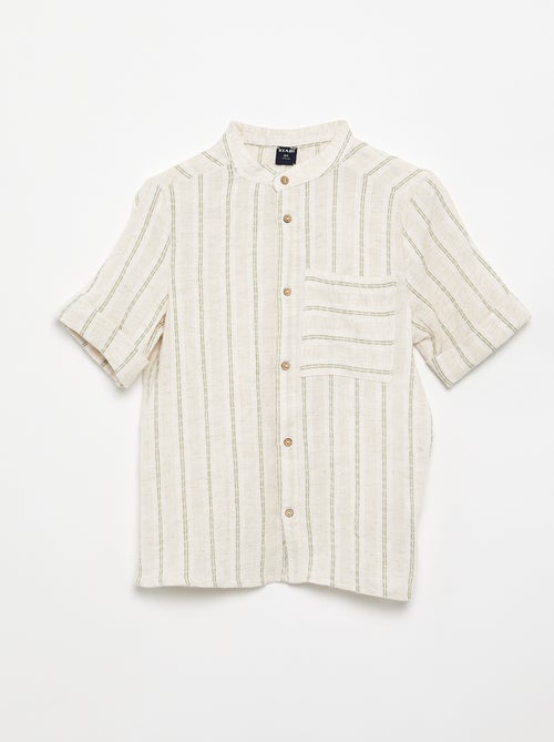 Camisa de rayas de manga corta - Kiabi