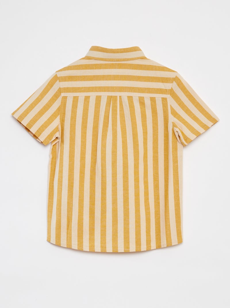 Camisa de rayas de manga corta BLANCO - Kiabi