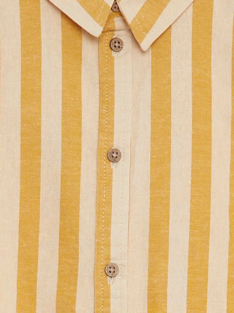 Camisa de rayas de manga corta BLANCO - Kiabi