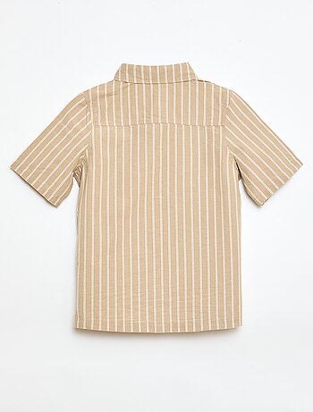 Camisa de rayas de manga corta en algodón