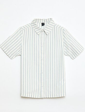 Camisa de rayas de manga corta en algodón