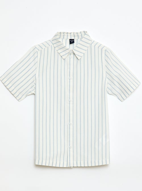 Camisa de rayas de manga corta en algodón - Kiabi
