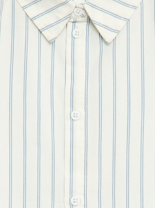 Camisa de rayas de manga corta en algodón - Kiabi