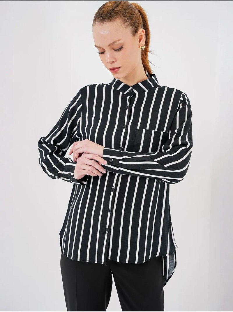 Camisa de rayas de manga larga bdart Negro - Kiabi