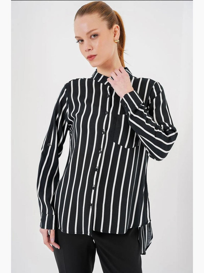 Camisa de rayas de manga larga bdart Negro - Kiabi