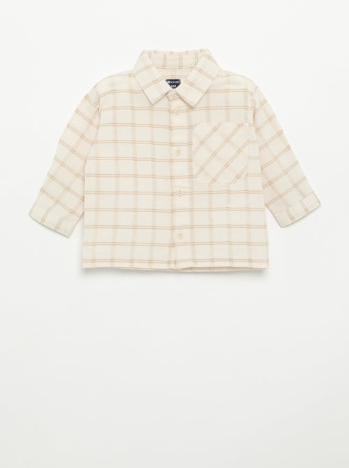 Camisa de rayas de manga larga - Kiabi