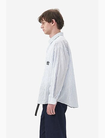 Camisa de rayas de manga larga con bordado giesto