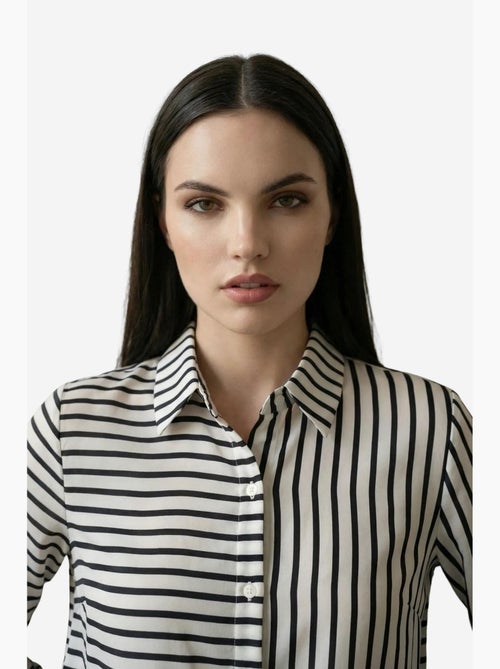 Camisa de rayas de manga larga con cierre de botones delantero my fashion - Kiabi