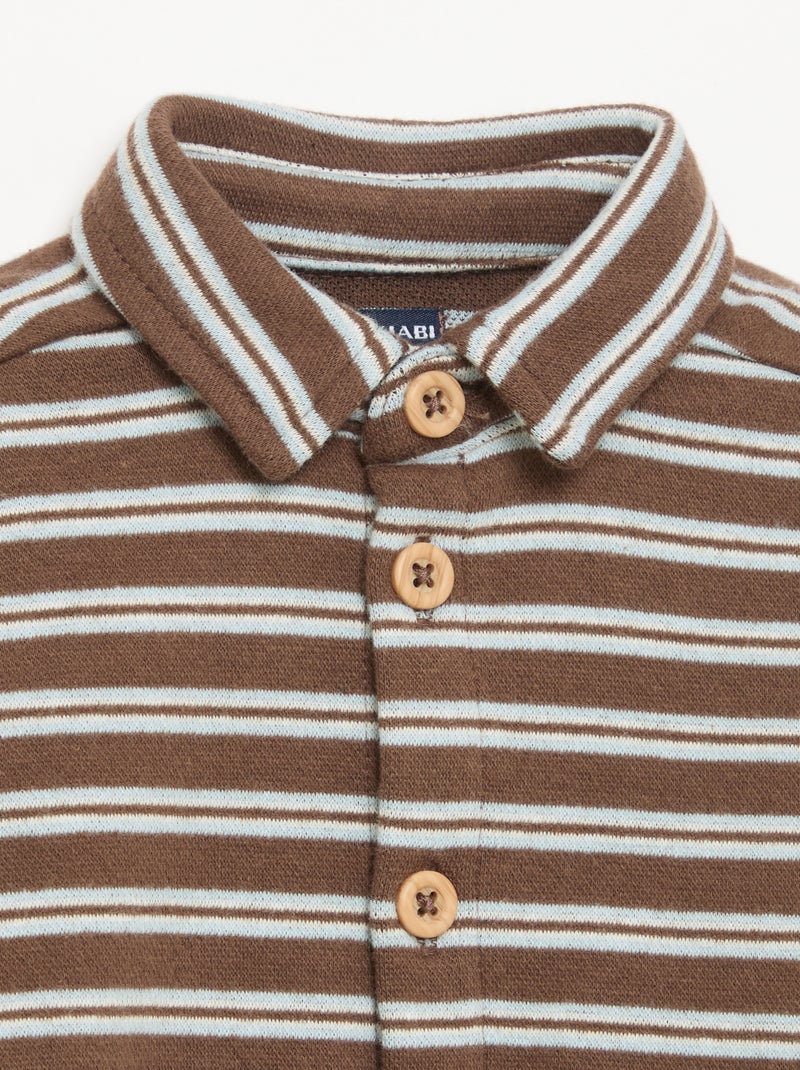Camisa de rayas de manga larga Marron - Kiabi