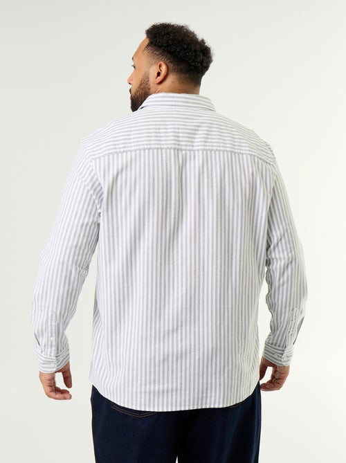 Camisa de rayas de manga larga - Kiabi Camisa de rayas de manga larga - Kiabi