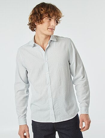 Camisa de rayas de seersucker