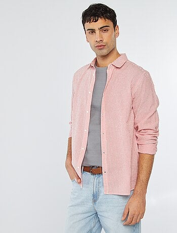 Camisa de rayas de seersucker