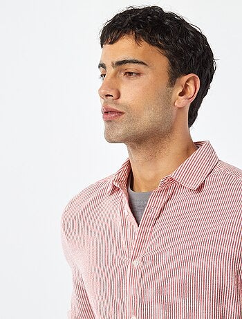 Camisa de rayas de seersucker