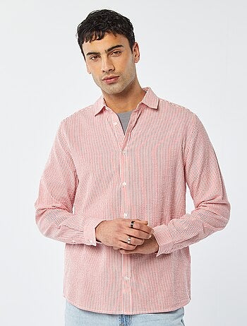 Camisa de rayas de seersucker