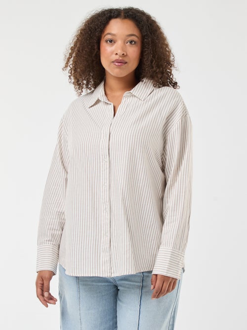 Camisa de rayas en algodón Oxford - Kiabi
