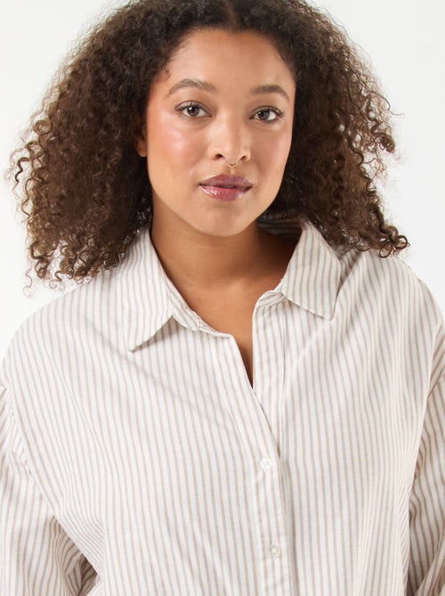 Camisa de rayas en algodón Oxford - Kiabi