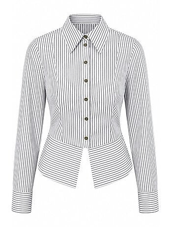 Camisa de rayas entallada con detalle peplum hiccup