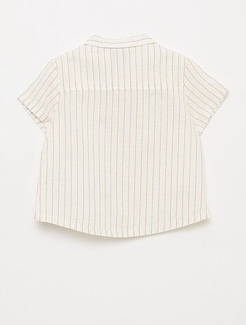 Camisa de rayas estampada de manga corta