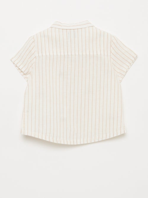 Camisa de rayas estampada de manga corta - Kiabi