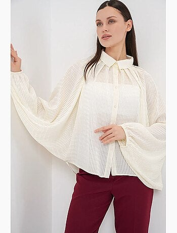 Camisa de rayas extragrande con botones bdart