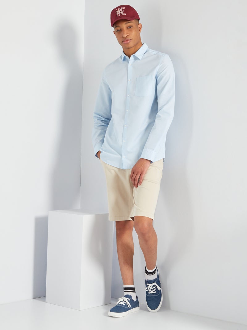 Camisa de rayas finas + 1,90 m AZUL - Kiabi